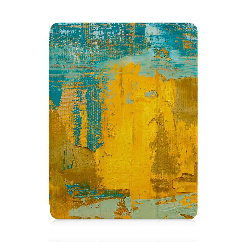 front and back view of personalized iPad case with pencil holder and 08 design