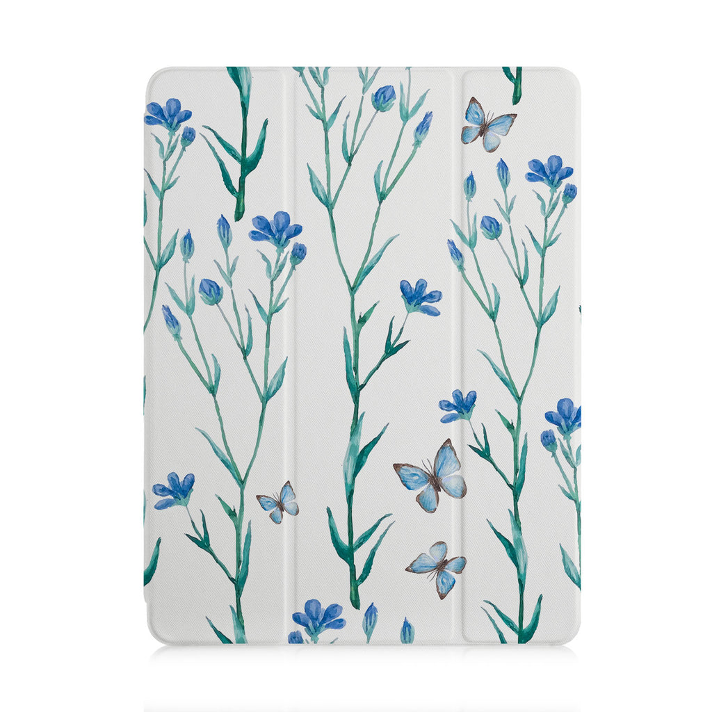 front and back view of personalized iPad case with pencil holder and 04 design