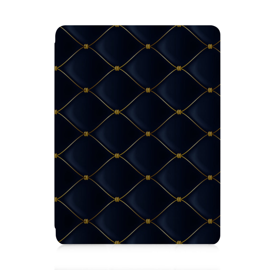 front and back view of personalized iPad case with pencil holder and 02 design