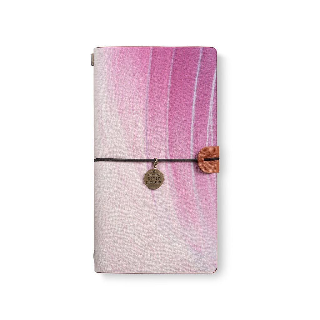 the front top view of midori style traveler's notebook with 7 design