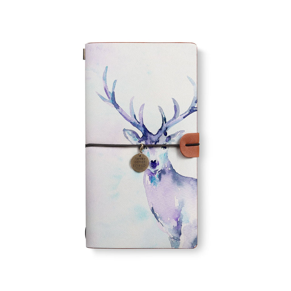 the front top view of midori style traveler's notebook with 2 design