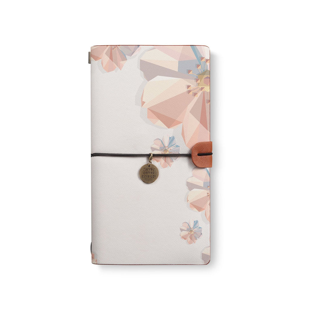the front top view of midori style traveler's notebook with 4 design