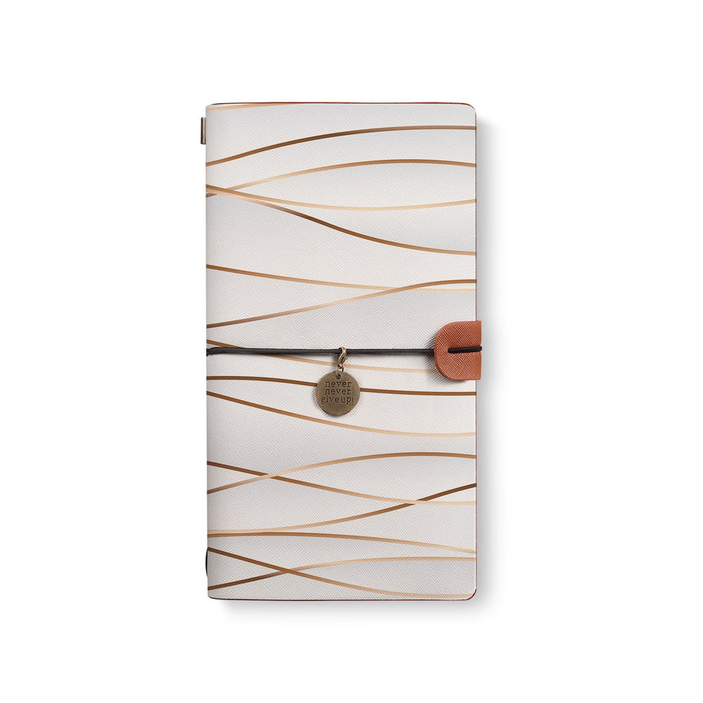 the front top view of midori style traveler's notebook with 1 design