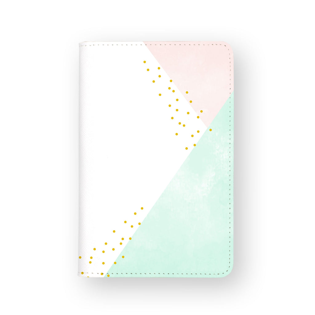 front view of personalized RFID blocking passport travel wallet with 01 design