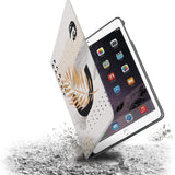 Drop protection from the personalized iPad folio case with Marble Flower design