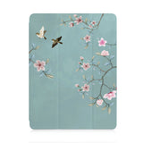 front view of personalized iPad case with pencil holder and Birds design