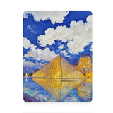 front view of personalized iPad case with pencil holder and France  Famous Attractions design