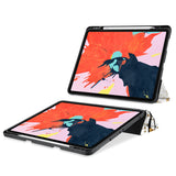 movie and keyboard stand view of personalized iPad case with pencil holder and Flower Painting design - swap