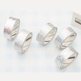 Washi Tape Metallic Silver Paper Foil - 5 PACKS SET