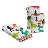 three size of midori style traveler's notebooks with Dinosaur design