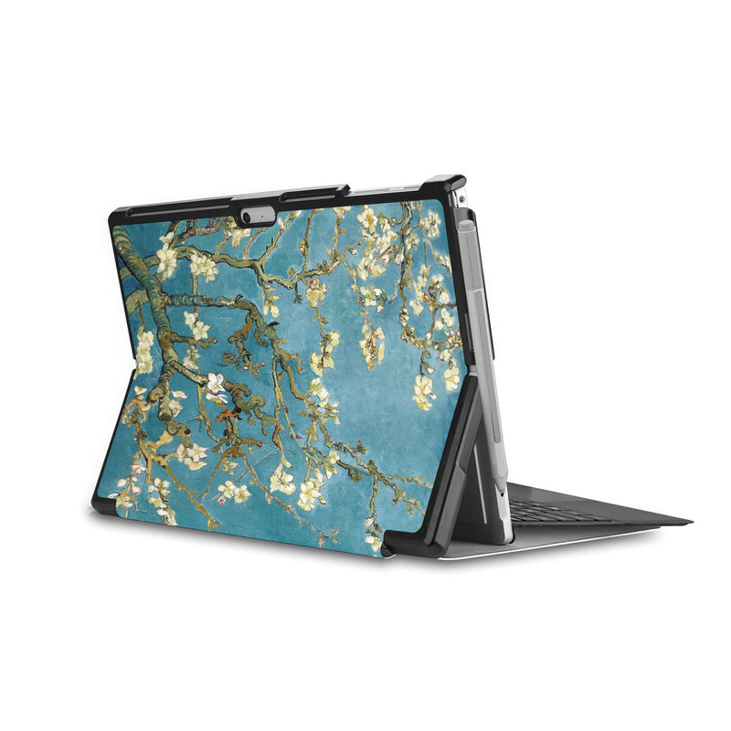 the back side of Personalized Microsoft Surface Pro and Go Case in Movie Stand View with Oil Painting design - swap