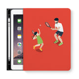 frontview of personalized iPad folio case with 2 design