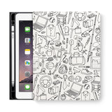 frontview of personalized iPad folio case with 6 design