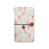 the front top view of midori style traveler's notebook with 5 design